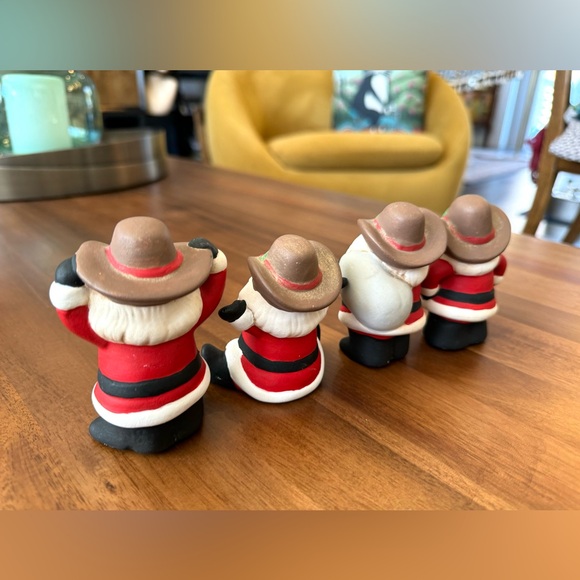 Set of Four Cowboy Ceramic Santas - Picture 6 of 9